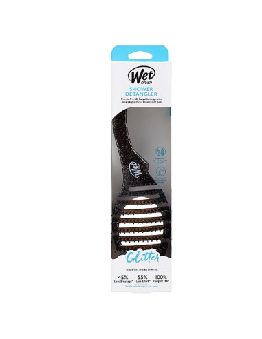 Wet Brush Shower Detangler Brush Black Glitter