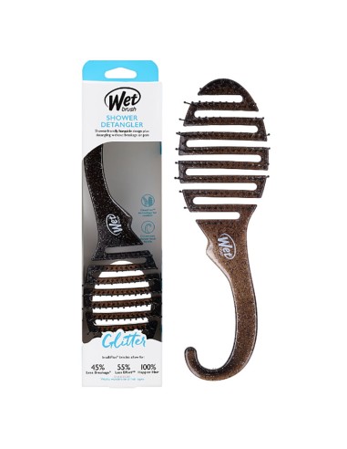 Wet Brush Shower Detangler Brush Black Glitter