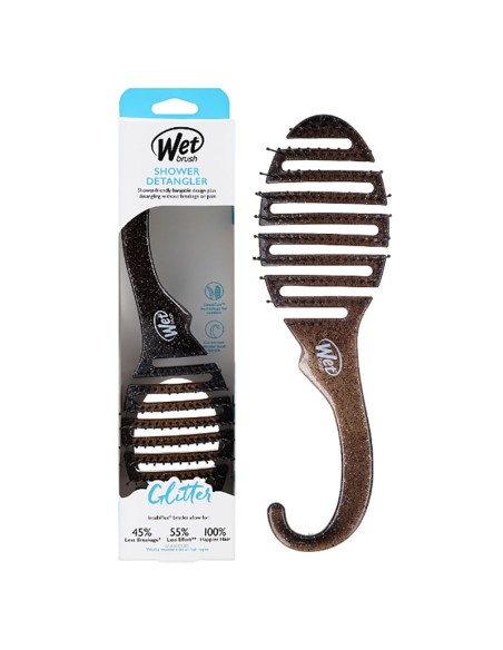 Wet Brush Shower Detangler Brush Black Glitter