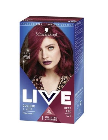 Scwarzkopf Hair ColorLive Colour Plus Lift Permanent Hair Colour Deep Red L75 Scwarzkopf Hair ColorLive Colour Plus Lift Permanent Hair Colour Deep Red L75