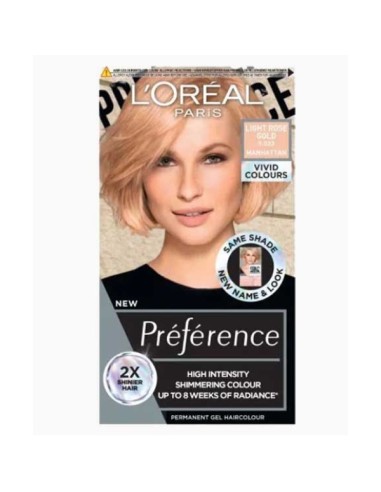 Preference High Intensity Permanent Gel Hair Colour Light Rose Gold Preference High Intensity Permanent Gel Hair Colour Light Rose Gold