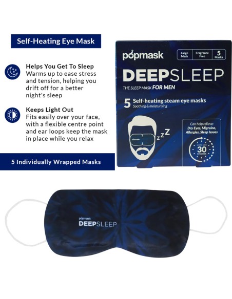 Pop Mask Deep Sleep Self-Heating Eye Masks For Men Pop Mask Deep Sleep Self-Heating Eye Masks For Men