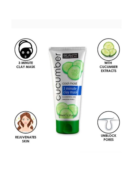 Beauty Formulas Cucumber Cool Moist 3 Min Clay Mask Beauty Formulas Cucumber Cool Moist 3 Min Clay Mask