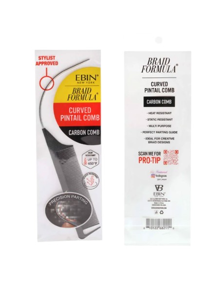 EBIN New York Braid Formula Curved Pintail Carbon Comb