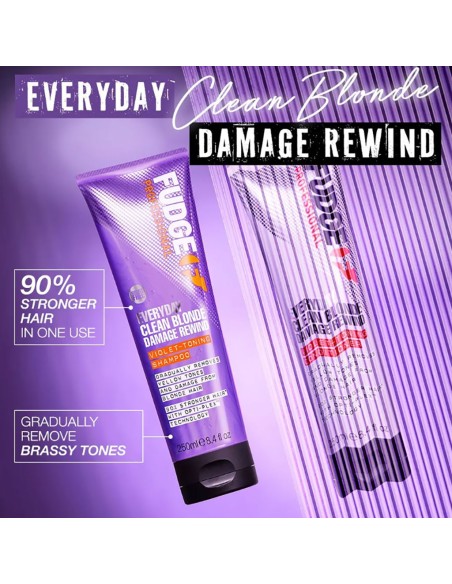Fudge Everyday Clean Blonde Damage Rewind Violet Toning Shampoo Fudge Everyday Clean Blonde Damage Rewind Violet Toning Shampoo