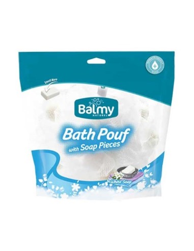 Bath Pouf With White Soap Pieces