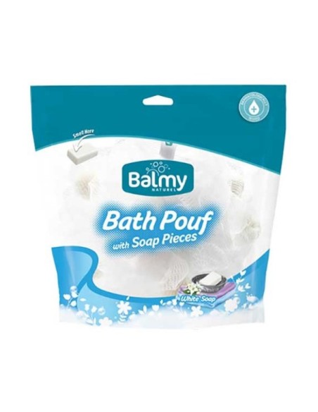 Bath Pouf With White Soap Pieces