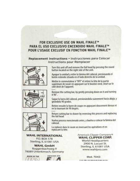 Wahl AccessoriesWahl Finale Replacement Foil And Cutter Bar Assembly Wahl AccessoriesWahl Finale Replacement Foil And Cutter Bar Assembly