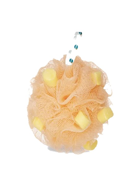 Balmy Naturel Bath Pouf With Mango And Pineapple Soap Pieces