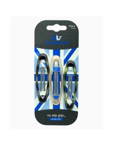 Hair AccessoriesDenman No Slip Oval Clips 3 Piece 71018 D
