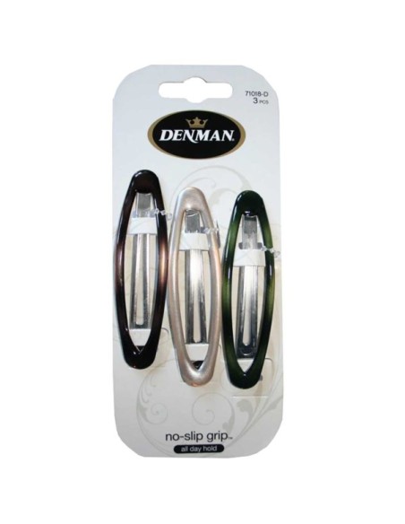 Hair AccessoriesDenman No Slip Oval Clips 3 Piece 71018 D