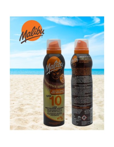 Malibu Continuous Spray Dry Oil Spray Sun Protection SPF10 Malibu Continuous Spray Dry Oil Spray Sun Protection SPF10