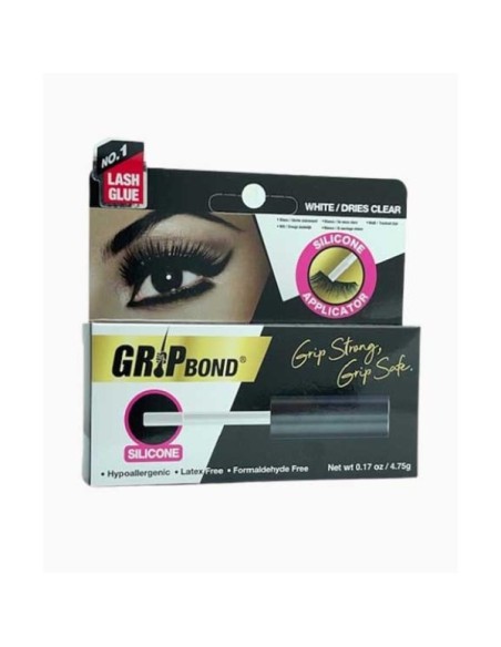 Grip Bond Eyelash Adhesive White Clear With Silicon Applicator