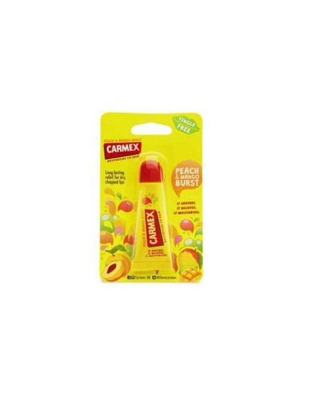 Carmex Moisturising Lip Balm Tube Peach And Mango Burst