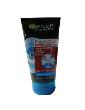 Skin Active Pure Active 3 In 1 Charcoal Wash