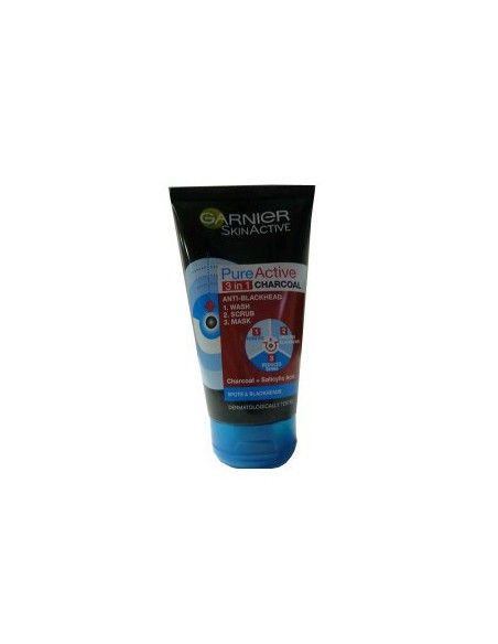 Skin Active Pure Active 3 In 1 Charcoal Wash