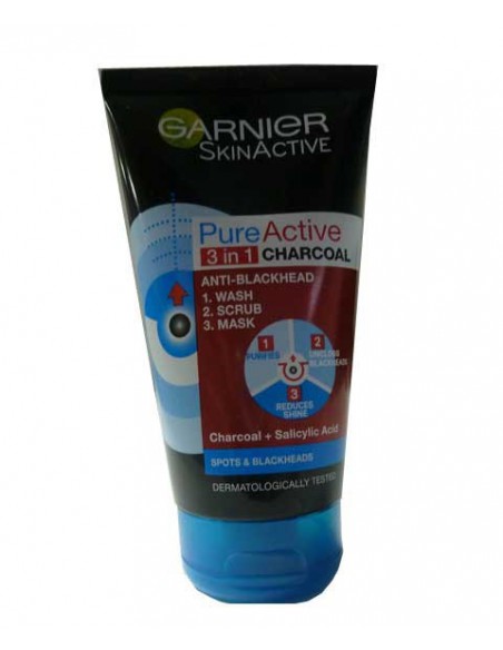 Skin Active Pure Active 3 In 1 Charcoal Wash